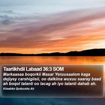 Taariikhdii Labaad 36:3 SOM Bible Verse Image