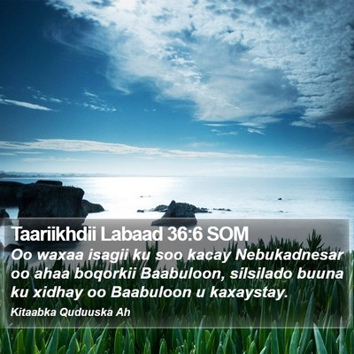 Taariikhdii Labaad 36:6 SOM Bible Verse Image