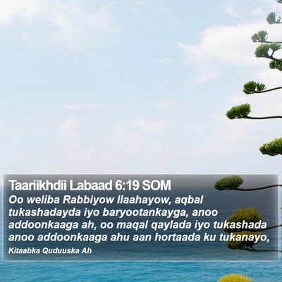 Taariikhdii Labaad 6:19 SOM Bible Verse Image