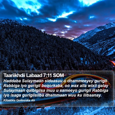 Taariikhdii Labaad 7:11 SOM Bible Verse Image