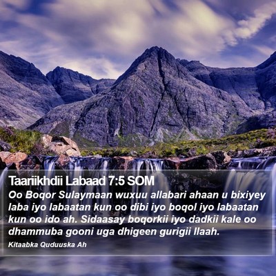 Taariikhdii Labaad 7:5 SOM Bible Verse Image