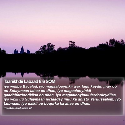 Taariikhdii Labaad 8:6 SOM Bible Verse Image