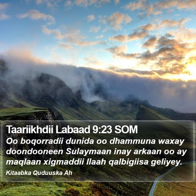 Taariikhdii Labaad 9:23 SOM Bible Verse Image