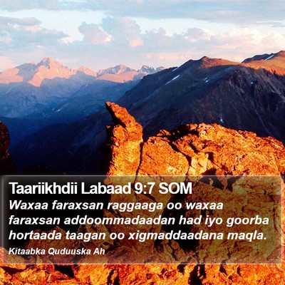 Taariikhdii Labaad 9:7 SOM Bible Verse Image