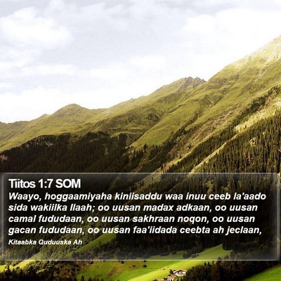 Tiitos 1:7 SOM Bible Verse Image