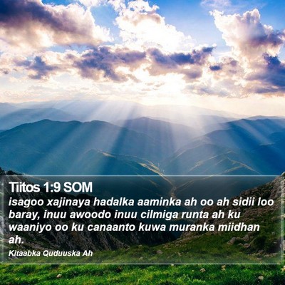 Tiitos 1:9 SOM Bible Verse Image