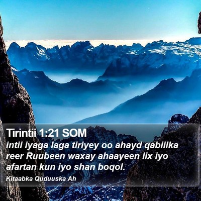 Tirintii 1:21 SOM Bible Verse Image