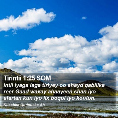 Tirintii 1:25 SOM Bible Verse Image