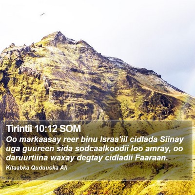 Tirintii 10:12 SOM Bible Verse Image