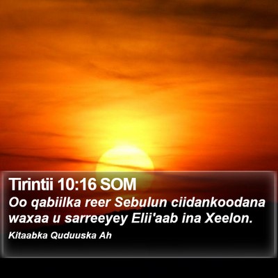 Tirintii 10:16 SOM Bible Verse Image
