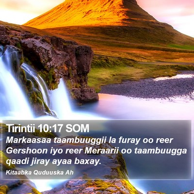 Tirintii 10:17 SOM Bible Verse Image