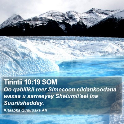 Tirintii 10:19 SOM Bible Verse Image