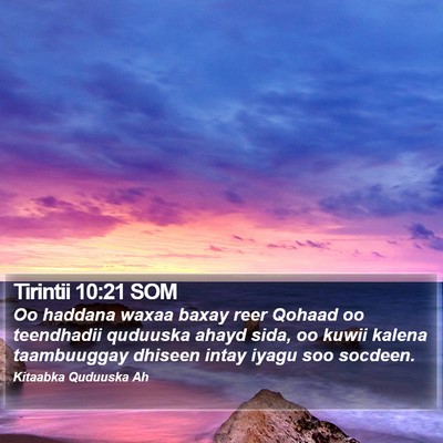 Tirintii 10:21 SOM Bible Verse Image