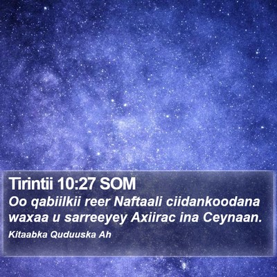 Tirintii 10:27 SOM Bible Verse Image
