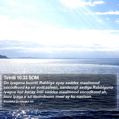 Tirintii 10:33 SOM Bible Verse Image