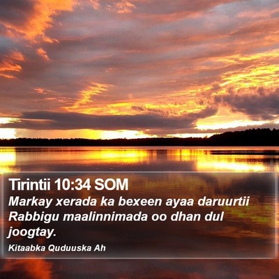 Tirintii 10:34 SOM Bible Verse Image