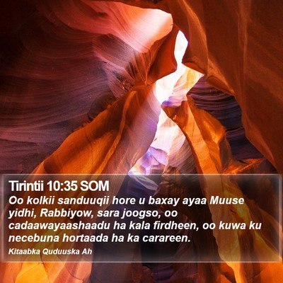 Tirintii 10:35 SOM Bible Verse Image