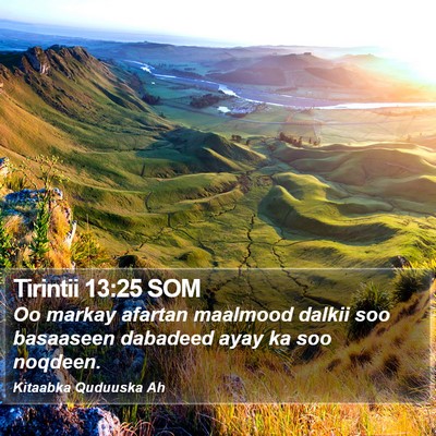 Tirintii 13:25 SOM Bible Verse Image