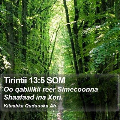 Tirintii 13:5 SOM Bible Verse Image