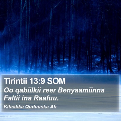 Tirintii 13:9 SOM Bible Verse Image