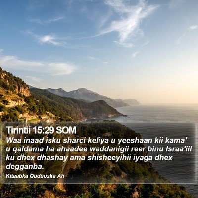 Tirintii 15:29 SOM Bible Verse Image