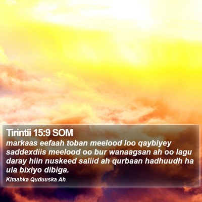 Tirintii 15:9 SOM Bible Verse Image