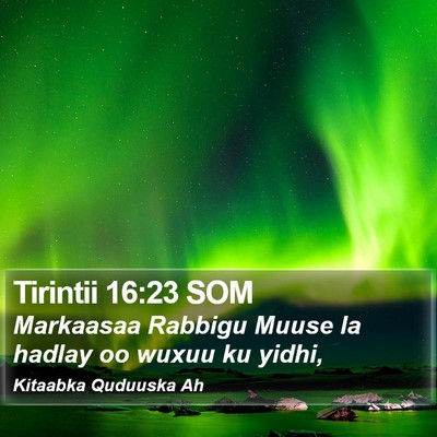 Tirintii 16:23 SOM Bible Verse Image