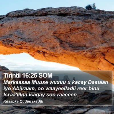 Tirintii 16:25 SOM Bible Verse Image