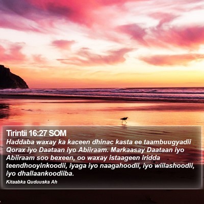 Tirintii 16:27 SOM Bible Verse Image