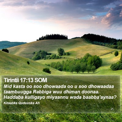 Tirintii 17:13 SOM Bible Verse Image