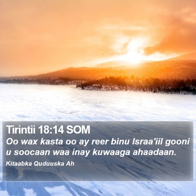 Tirintii 18:14 SOM Bible Verse Image