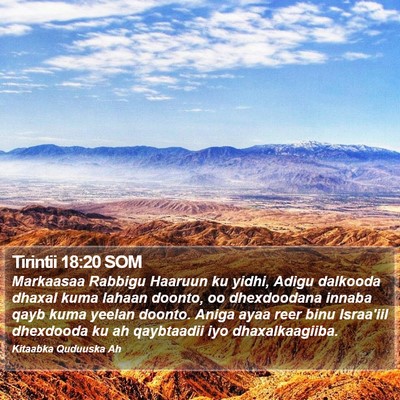 Tirintii 18:20 SOM Bible Verse Image