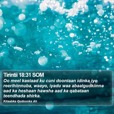 Tirintii 18:31 SOM Bible Verse Image