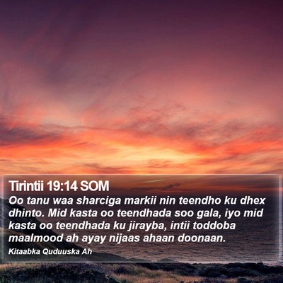 Tirintii 19:14 SOM Bible Verse Image