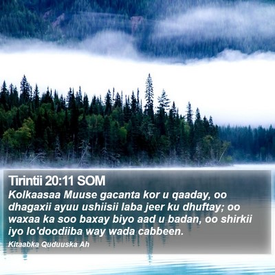 Tirintii 20:11 SOM Bible Verse Image