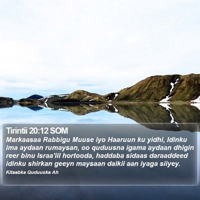 Tirintii 20:12 SOM Bible Verse Image