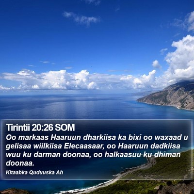 Tirintii 20:26 SOM Bible Verse Image
