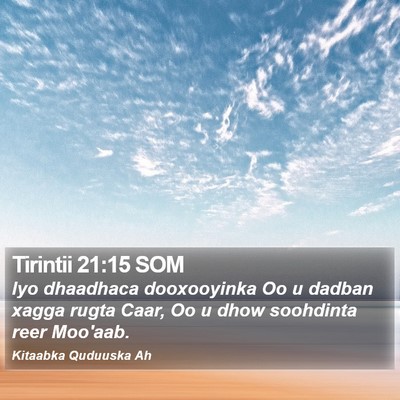 Tirintii 21:15 SOM Bible Verse Image