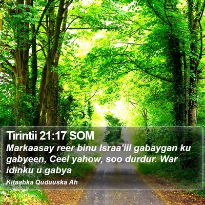 Tirintii 21:17 SOM Bible Verse Image