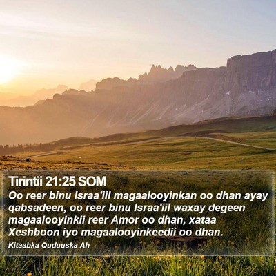 Tirintii 21:25 SOM Bible Verse Image