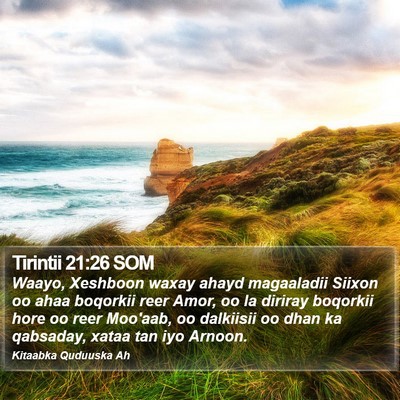 Tirintii 21:26 SOM Bible Verse Image