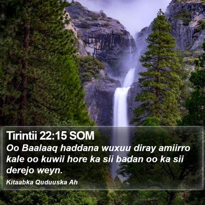 Tirintii 22:15 SOM Bible Verse Image