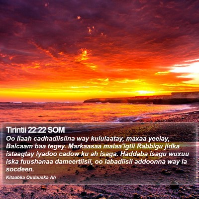 Tirintii 22:22 SOM Bible Verse Image