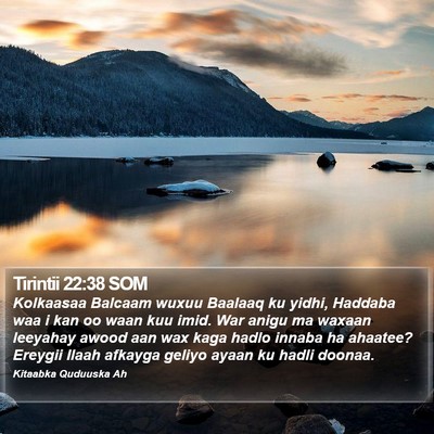 Tirintii 22:38 SOM Bible Verse Image