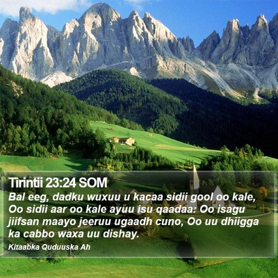Tirintii 23:24 SOM Bible Verse Image