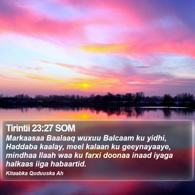 Tirintii 23:27 SOM Bible Verse Image