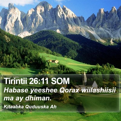 Tirintii 26:11 SOM Bible Verse Image