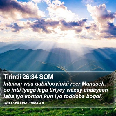 Tirintii 26:34 SOM Bible Verse Image