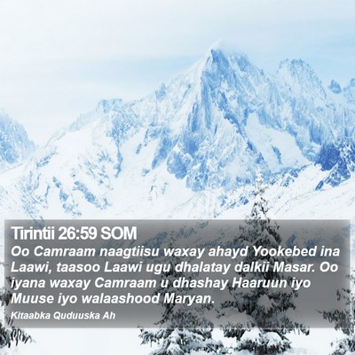Tirintii 26:59 SOM Bible Verse Image