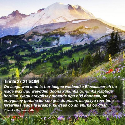 Tirintii 27:21 SOM Bible Verse Image